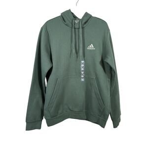 Adidas Hoodie Mens Large Green Oxide Feelcozy HD Fleece Pullover Sweatshirt NWT
